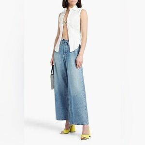 EB Denim Medium Wash Madison High Rise Wide Leg Jeans